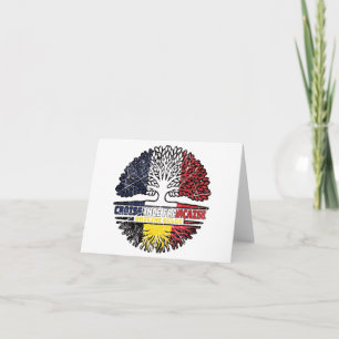 Belgium Belgian French France Tree Roots Flag Card