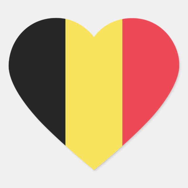 Belgium/Belgian Heart Flag Heart Sticker (Front)