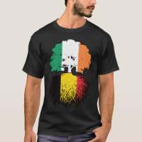 Belgium Belgian Irish Ireland Tree Roots Flag