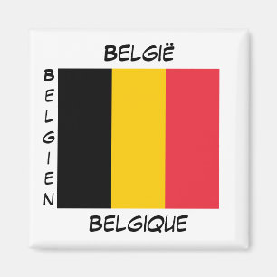 Belgium Belgian Languages Flag Square Magnet