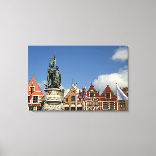 Belgium, Brugge (aka Brug or Bruge). UNESCO Canvas Print