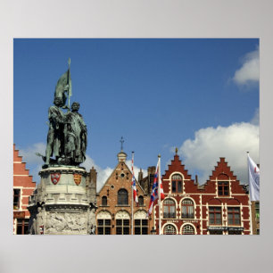 Belgium, Brugge (aka Brug or Bruge). UNESCO Poster