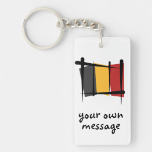 Belgium Brush Flag Key Ring