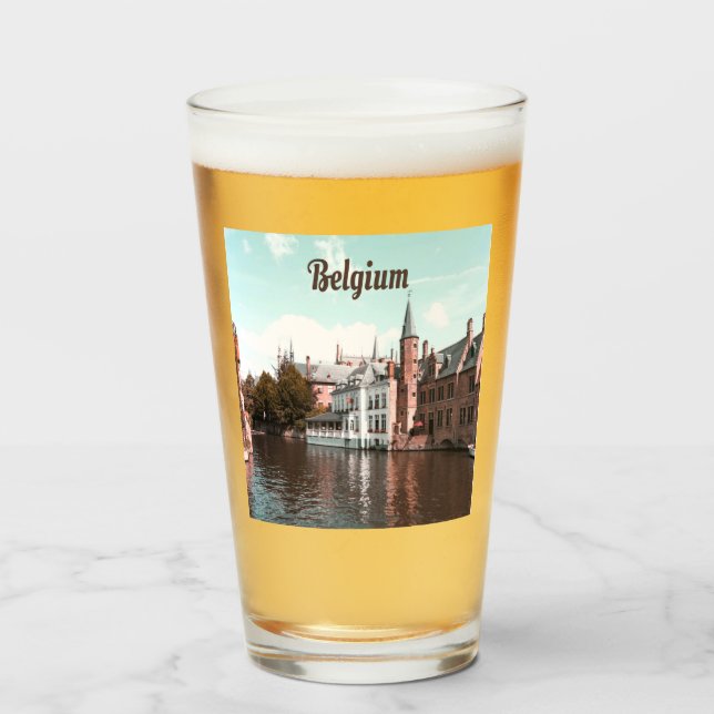Belgium Brussels Canal Glass (Front Filled)
