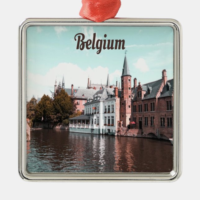 Belgium Brussels Canal Metal Tree Decoration (Front)