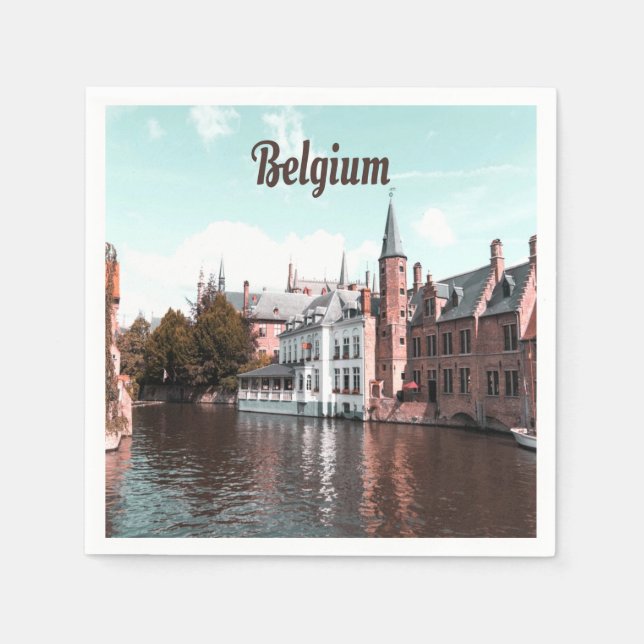 Belgium Brussels Canal Napkin (Front)