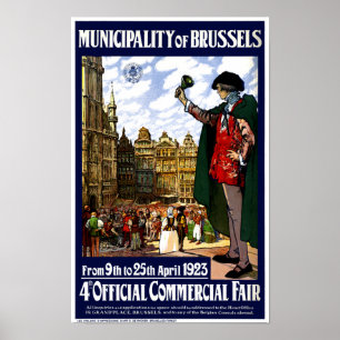 Belgium Brussels Vintage Fair Poster Restored