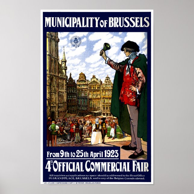 Belgium Brussels Vintage Fair Poster Restored (Front)