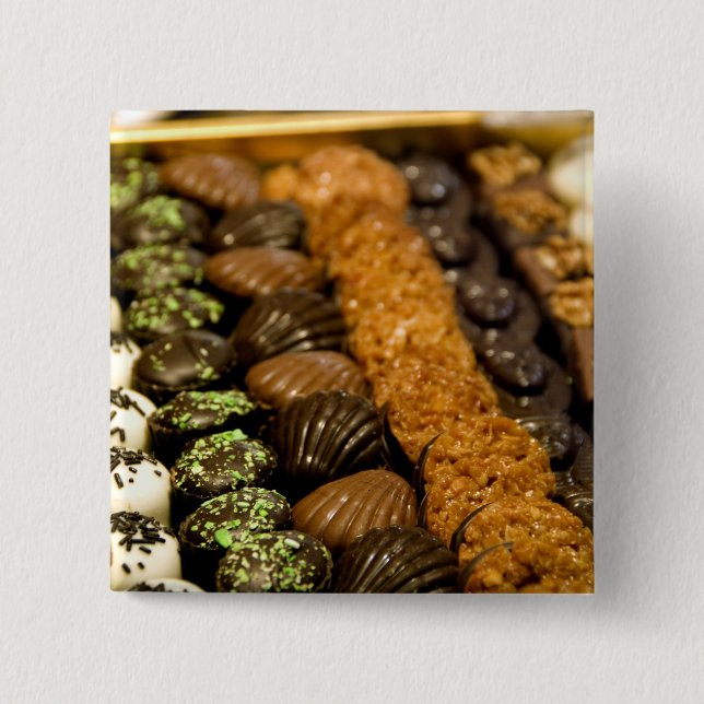 Belgium, Brussels. World famous Belgium 15 Cm Square Badge (Front)