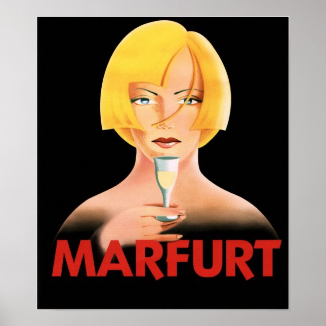 BELGIUM CHAMPAGNE MARFURT Ad Alcohol Vintage Wine Poster (Front)