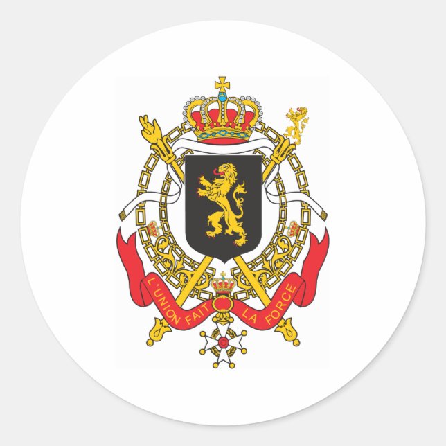 Belgium Coat Of Arms Classic Round Sticker (Front)