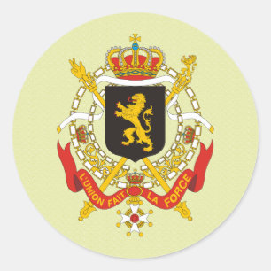 Belgium Coat of Arms detail Classic Round Sticker