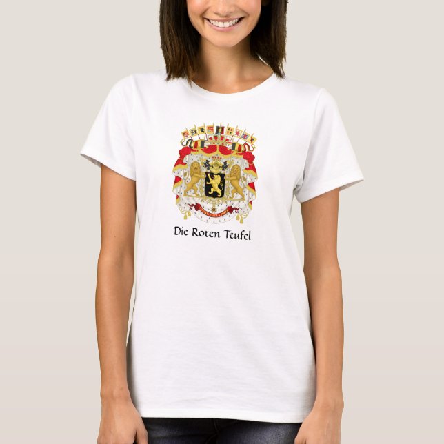 Belgium Coat of Arms Die Roten Teufel T-Shirt (Front)