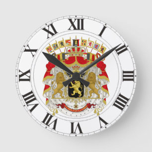 Belgium Coat of Arms Round Clock