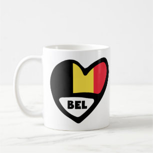 Belgium Country Code Flag Heart BEL Coffee Mug