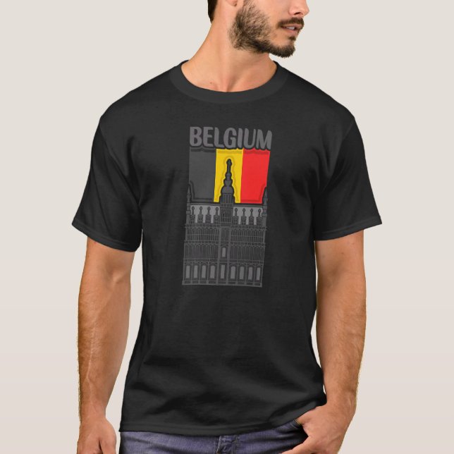 Belgium Country Flag   T-Shirt (Front)