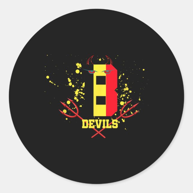 Belgium Devils Soccer Sport  Classic Round Sticker (Front)