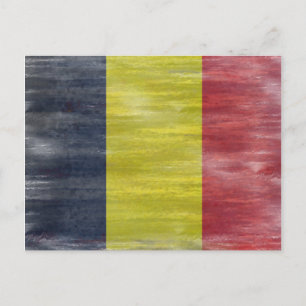 Belgium distressed flag postcard