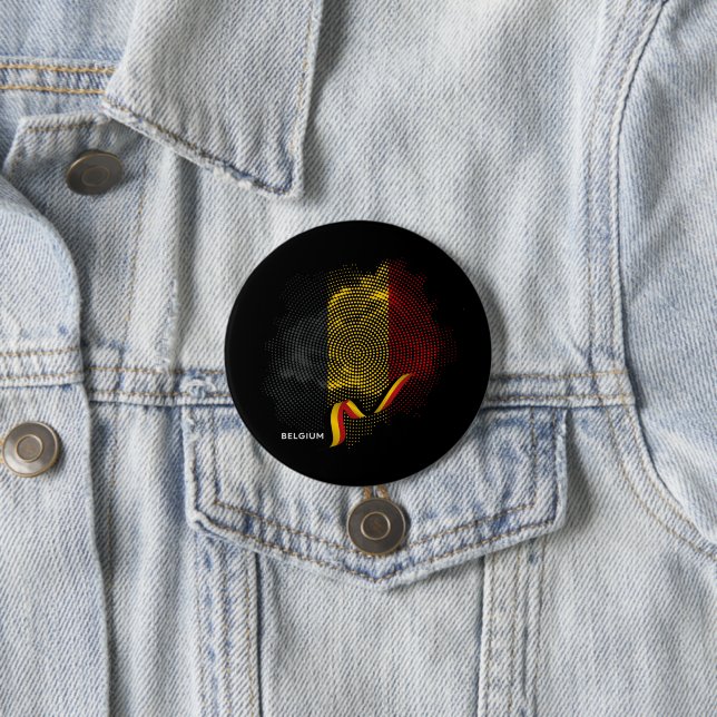 Belgium flag 7.5 cm round badge (In Situ)