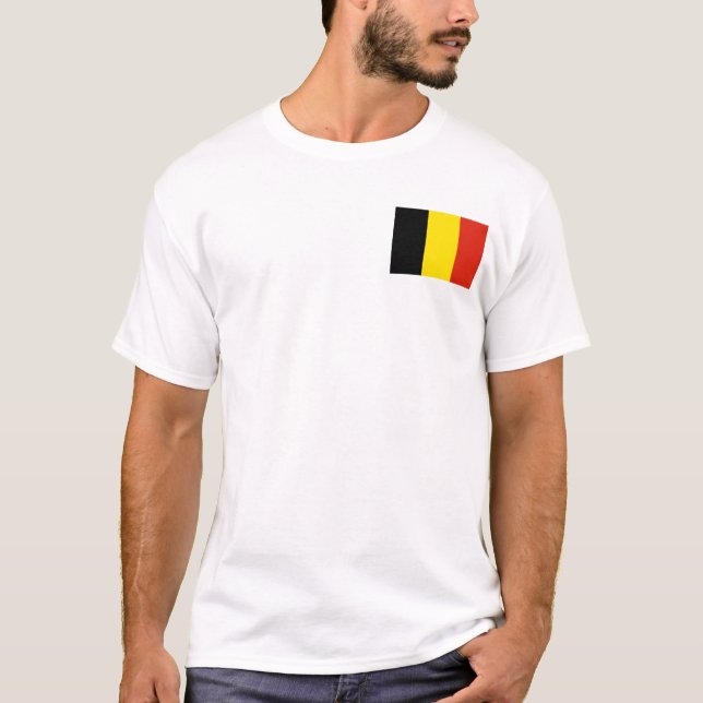 Belgium Flag and Map T-Shirt (Front)