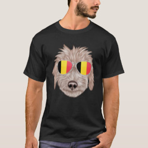 Belgium Flag Bedlington Terrier Dog Belgium Pocket T-Shirt