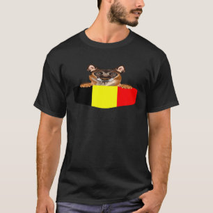 Belgium Flag Belgian Malinoi Dog In Pocket T-Shirt