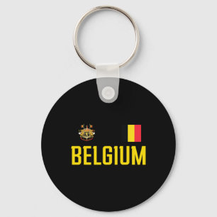 Belgium Flag Belgie Footll Soccer Fan Men Women Ki Key Ring