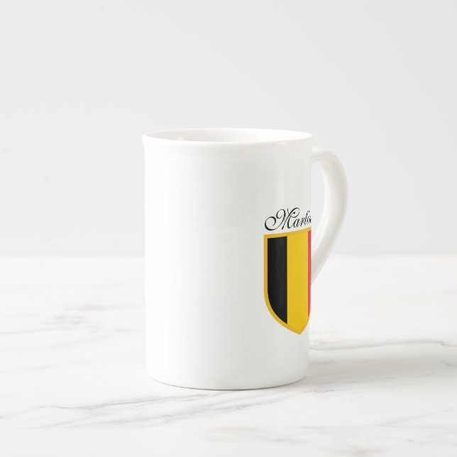 Belgium Flag Bone China Mug (Front Right)