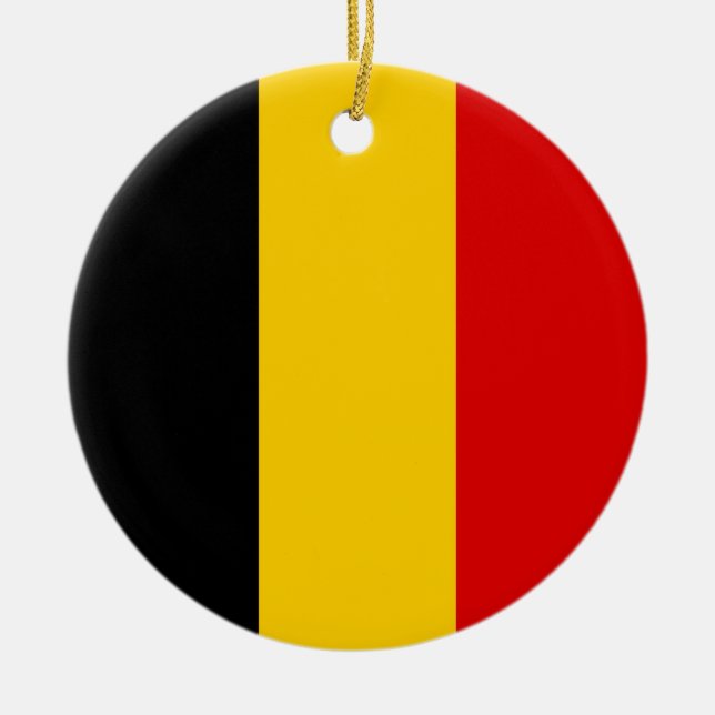 Belgium flag ceramic tree decoration (Front)