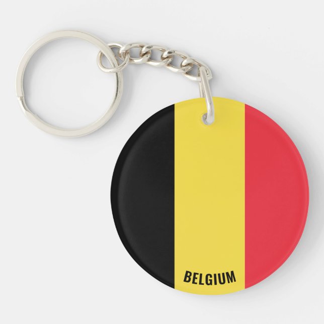 Belgium Flag Charming Patriotic Key Ring (Front)