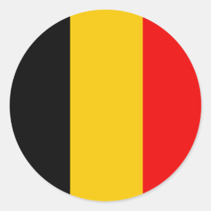 Belgium flag classic round sticker