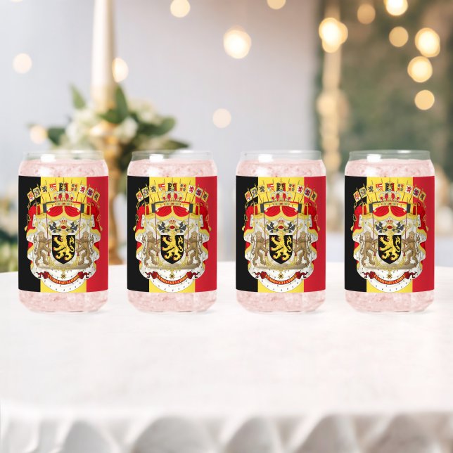 Belgium Flag & COA Can Glass (Insitu (Wedding))