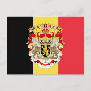 Belgium Flag & COA Postcard
