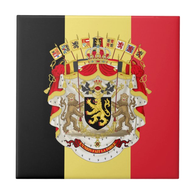 Belgium Flag & COA Tile (Front)