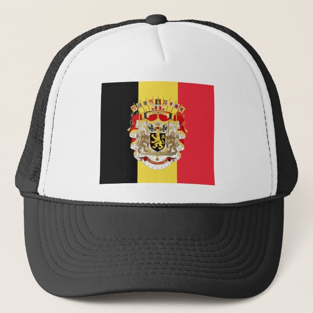 Belgium Flag & COA Trucker Hat (Front)