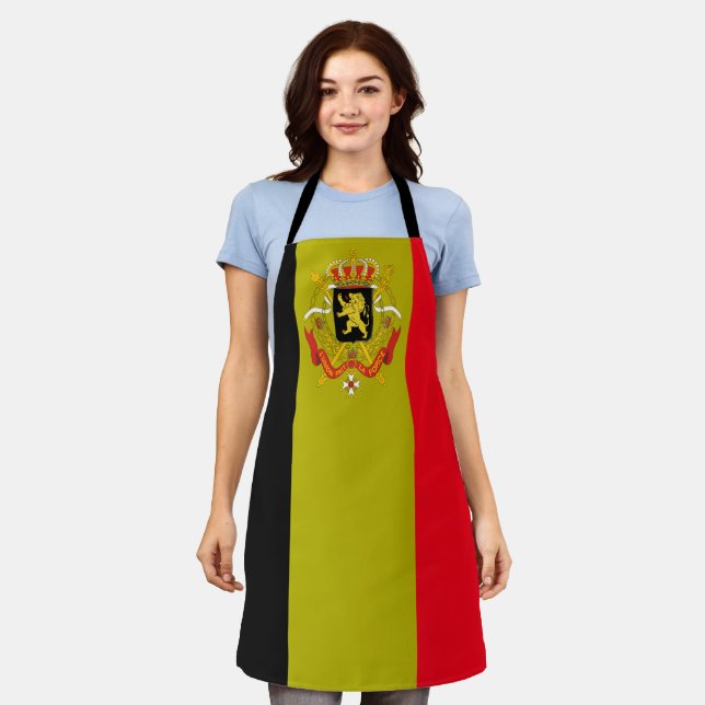 Belgium flag-coat arms apron (Worn)