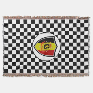 Belgium flag-coat arms throw blanket