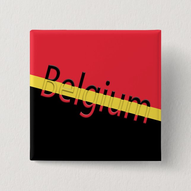 Belgium Flag Colours Square Button Pin (Front)
