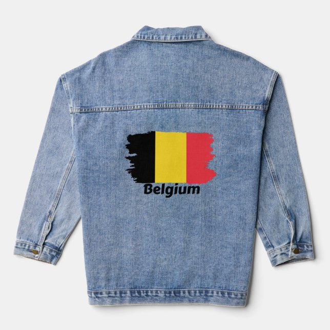 Belgium Flag Denim Jacket (Back)