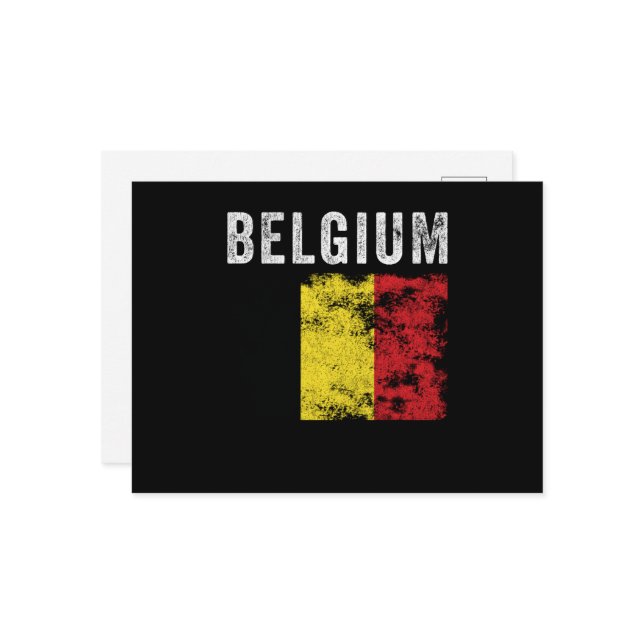 Belgium Flag Distressed - Belgian Flag Postcard (Front/Back In Situ)