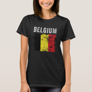 Belgium Flag Distressed Men Women Kids Belgian Fla T-Shirt