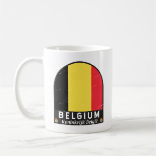 Belgium Flag Emblem Distressed Vintage Coffee Mug