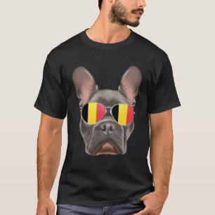 Belgium Flag French Bulldog Dog Belgium Pocket T-Shirt