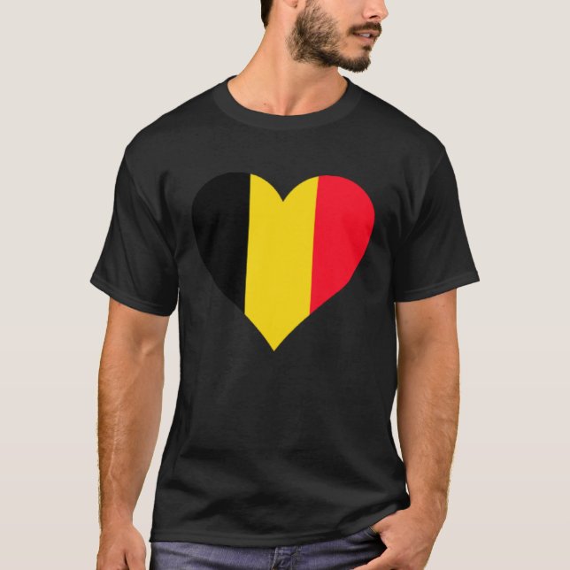 Belgium Flag Heart Belgium Gifts Love Belgium T-Shirt (Front)