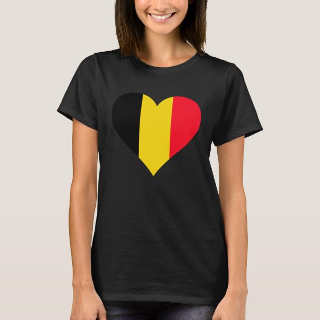 Belgium Flag Heart Belgium Gifts Love Belgium T-Shirt (Front)