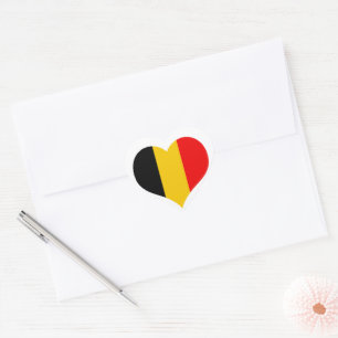 Belgium flag heart sticker