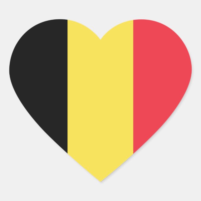 Belgium Flag Heart Sticker (Front)