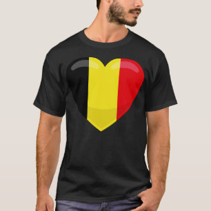 Belgium Flag Heart T-Shirt