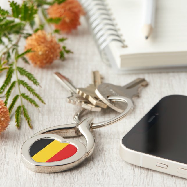 Belgium flag key ring (Side)