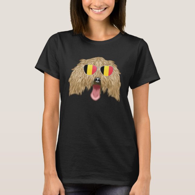 Belgium Flag Komondorok Dog Belgium Pocket T-Shirt (Front)
